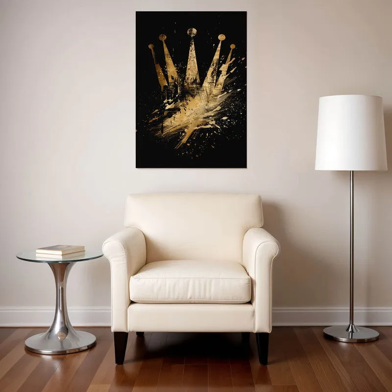 Golden Crown Splash Wall Poster media 1
