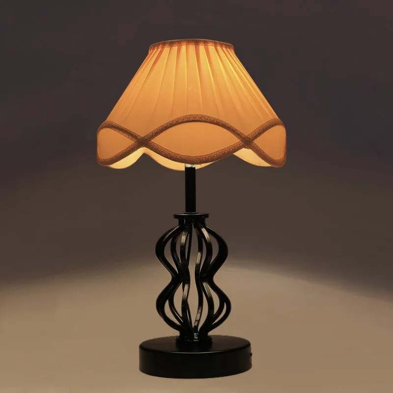 Auralinea Cotton Table Lamp With Wooden Base - Ivory media 6