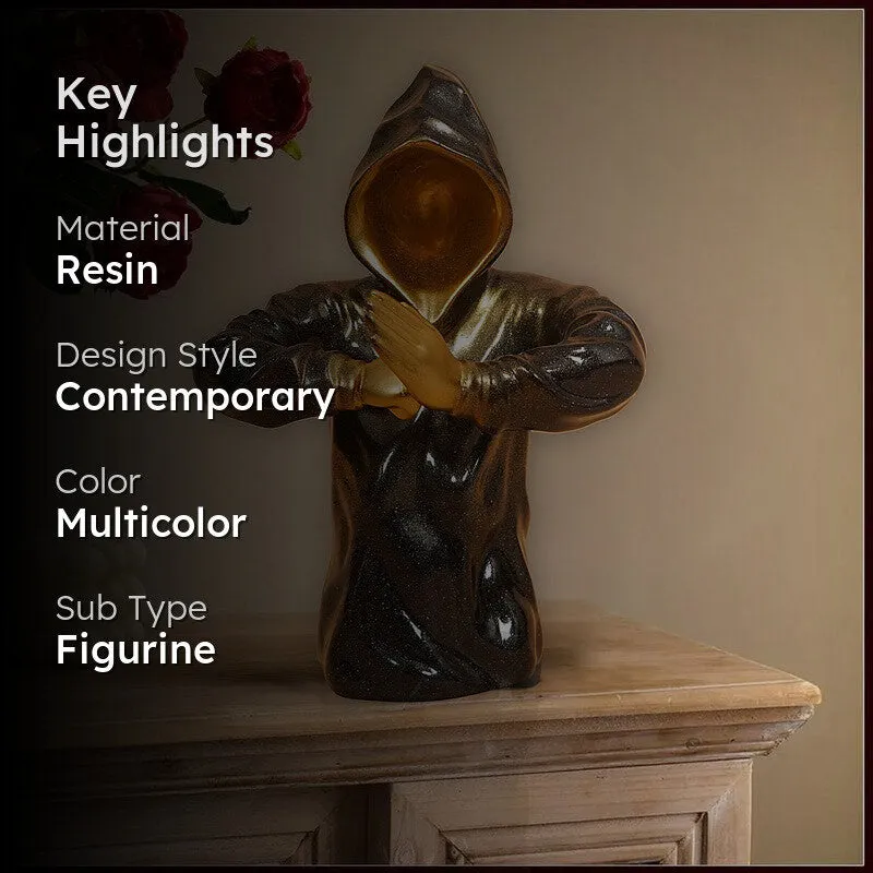 Stylish Black & Gold Monkey Showpiece media 2