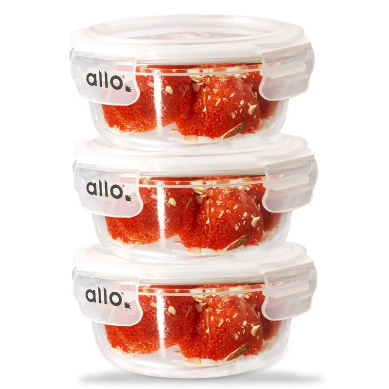 Tiflak Leak Proof Glass Lunch Box (400 mL Each) - Set Of Three media 4