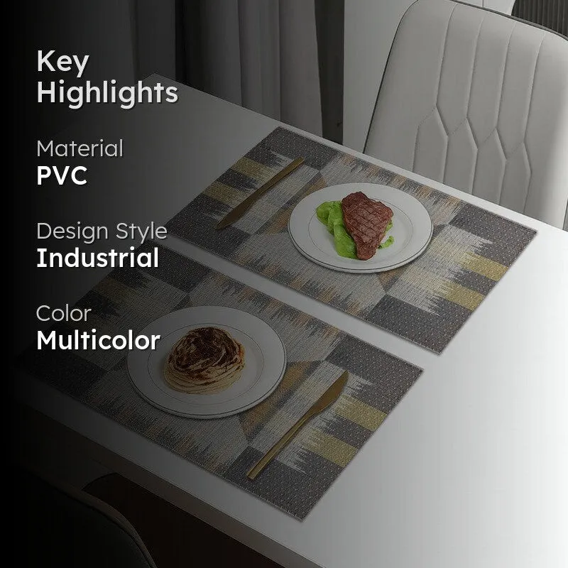 Zavira Multicolor Rectangle PVC Table Mats - Set Of Two media 2