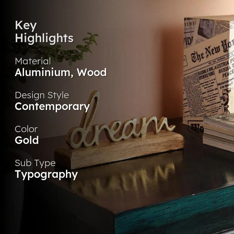 Dream Delve Typography Showpiece - Gold media 2