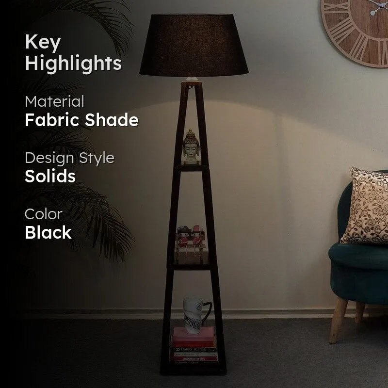 Seasa Wistera Floor Lamp With Shelf - Black media 2