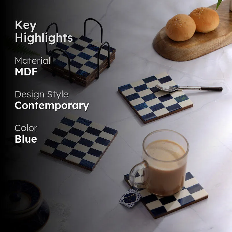Checkers MDF Coaster - Seven Piece Set media 2