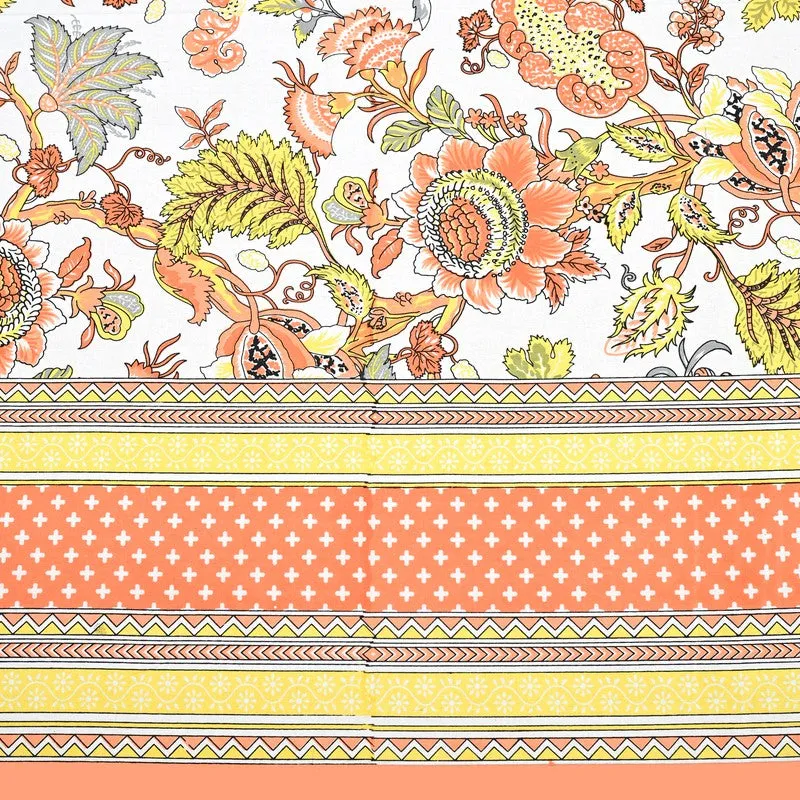 Fabrixa Floral Cotton Bedsheet (Yellow & Orange) - 240 TC media 7