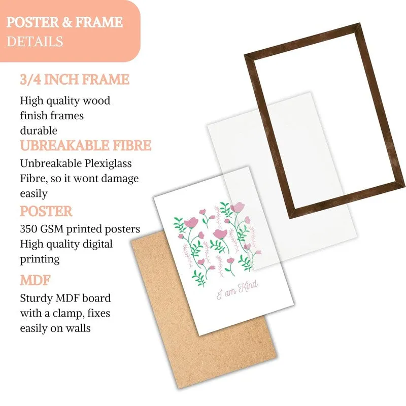 Petal Promises Paper Wall Painting With Frame - Brown media 6