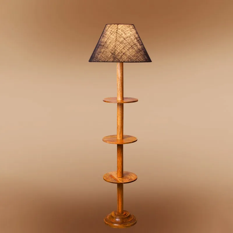Vintage Glow Light Wooden Floor Lamp - Blue media 6