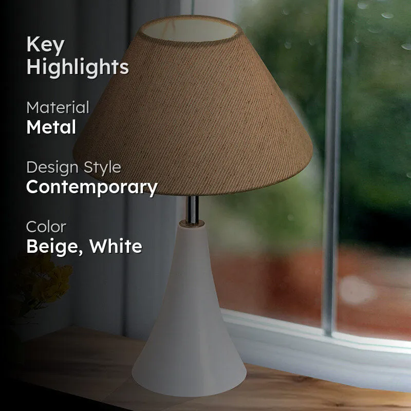 Arrido Metal Table Lamp - Beige,White media 2