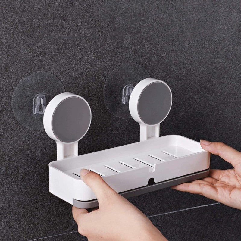 Non-Drill Wall Mounted Soap Rack with Drain Tray media 5