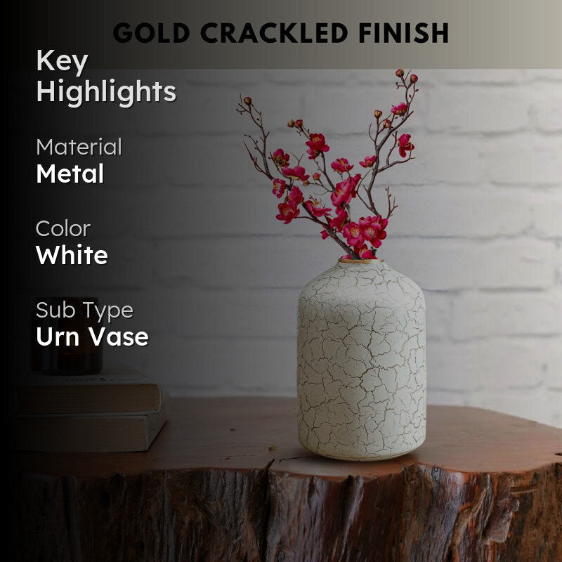 Rena Metal Bud Bottle Flower Vase - Off-white media 2