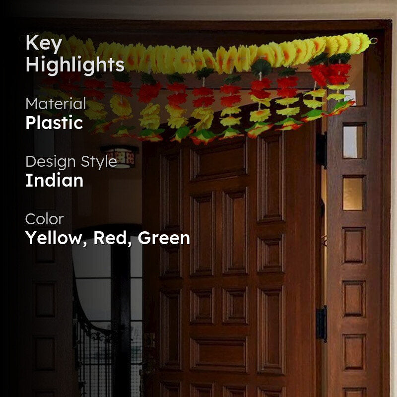 Faux Floral Toran - Yellow media 2
