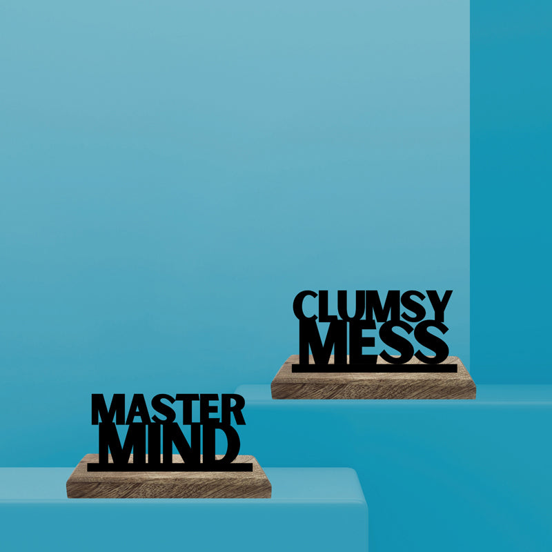 Clumsy Mess Typography Showpiece - Set Of Two