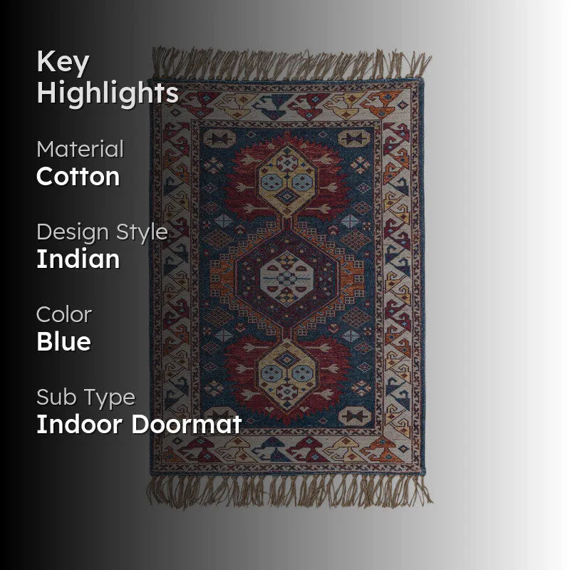 Lunera Cotton Door Mats - Blue media 2