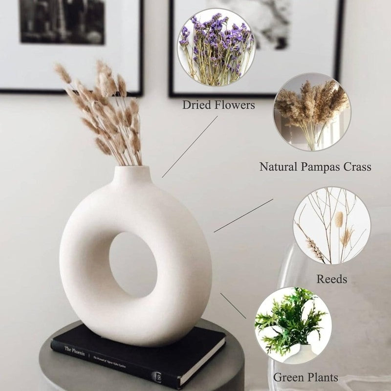 Modern Double Loop Ceramic Vase - Set Of Three media 5