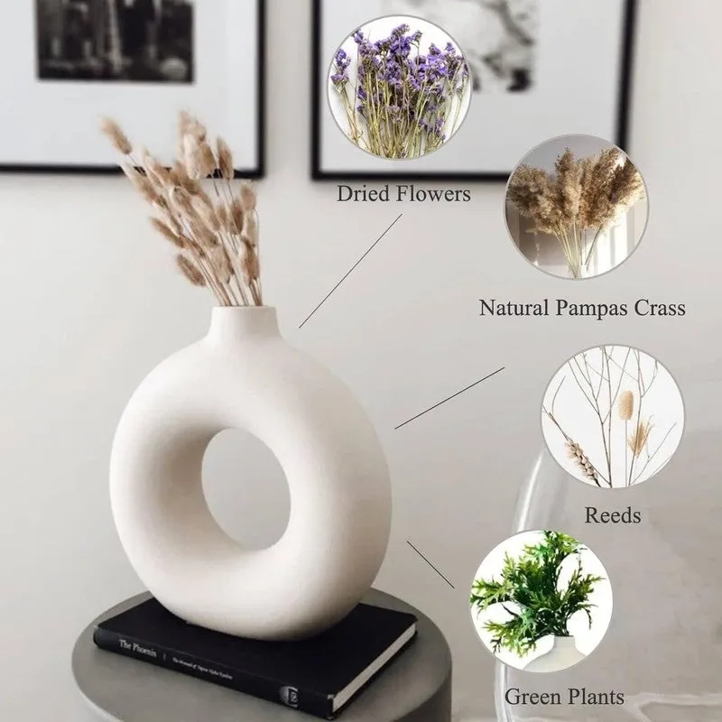 Modern Double Loop Ceramic Vase - Set Of Three media 5