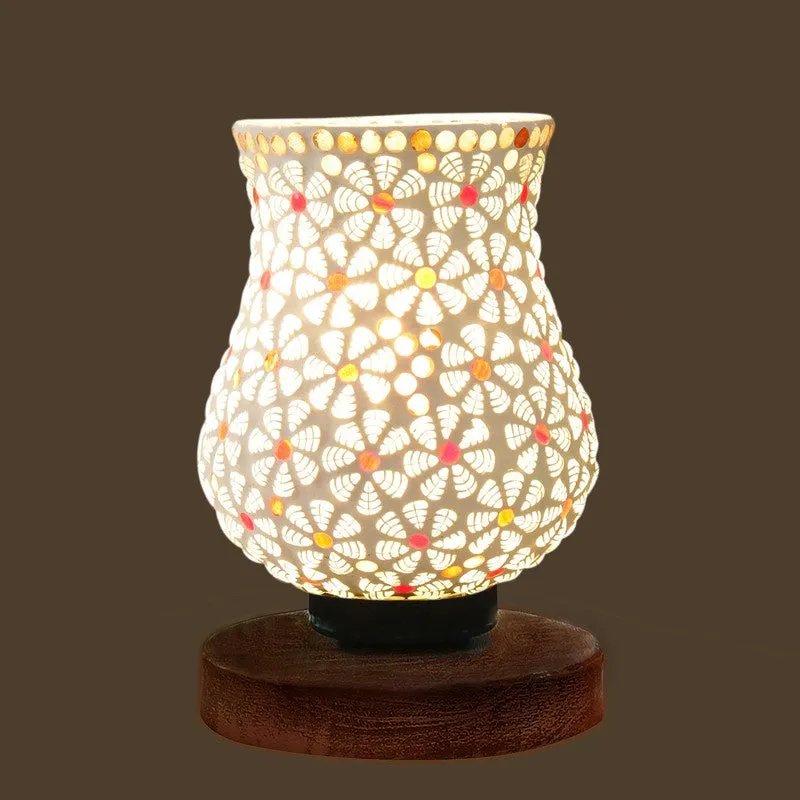 Glintera Mosaic Glass Table Lamp With Wooden Base - Multicolor media 6