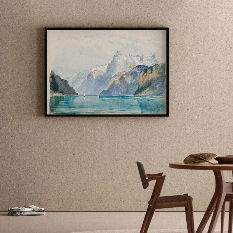 Switzerland Symphony Canvas Wall Painting - Black Frame media 1