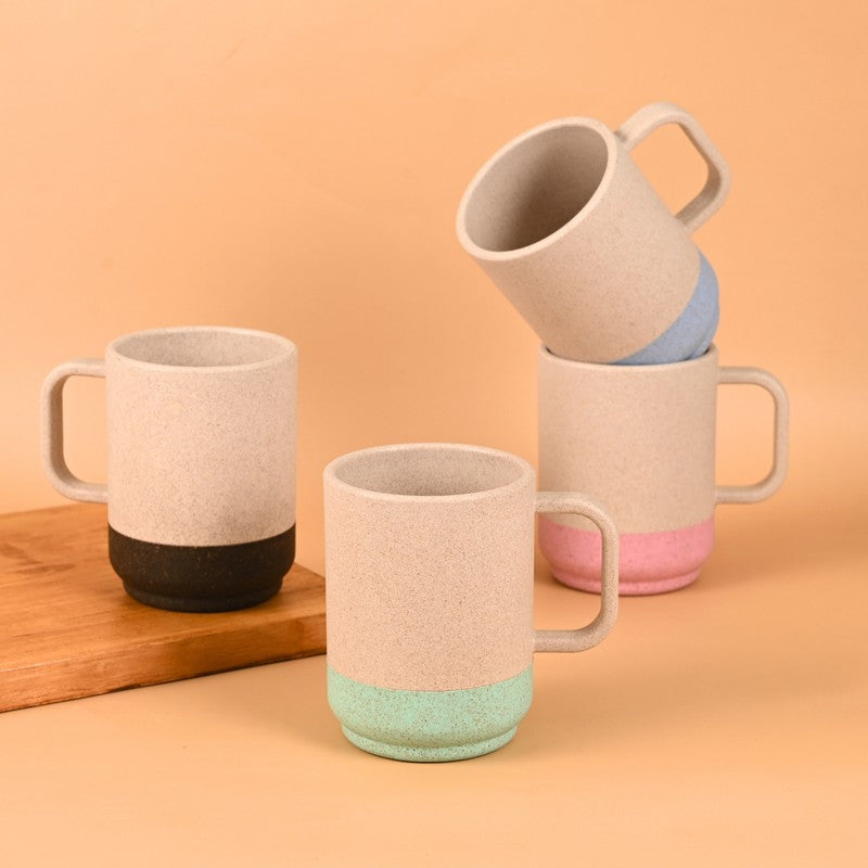 Maplecrest Rice Husk Coffee Mug (375 mL Each) - Set Of Four