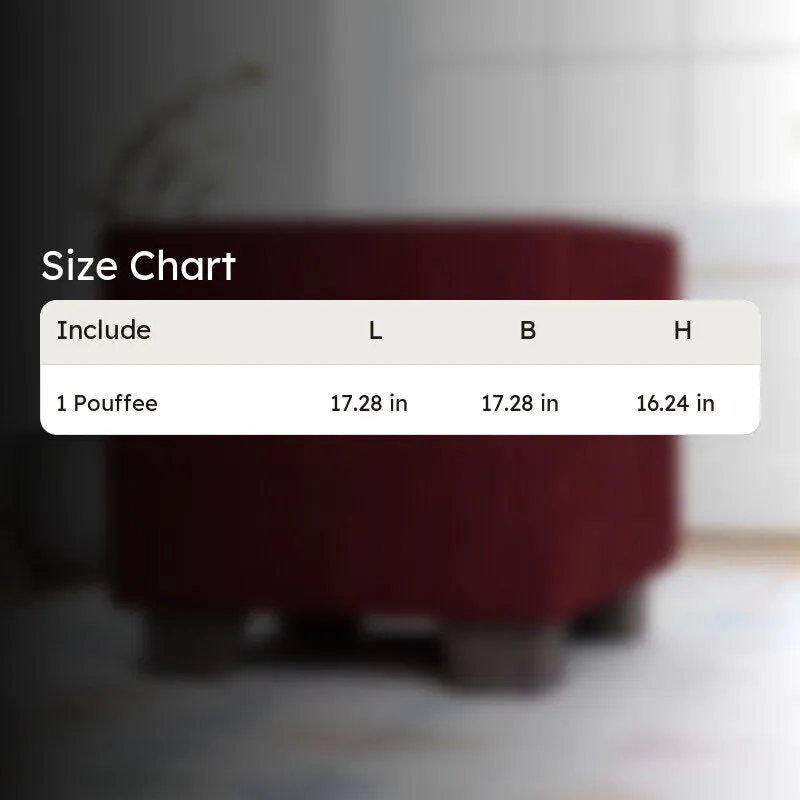 Krixon Pine Wood Pouffe - Maroon media 9