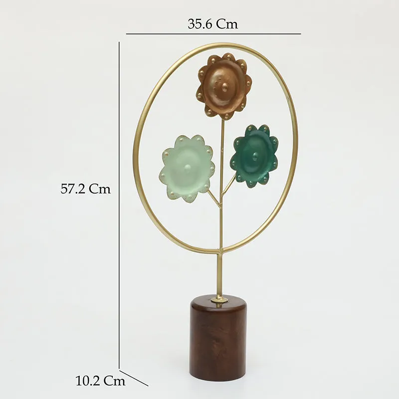 Steel & Petals Metal & Wood Showpiece media 5