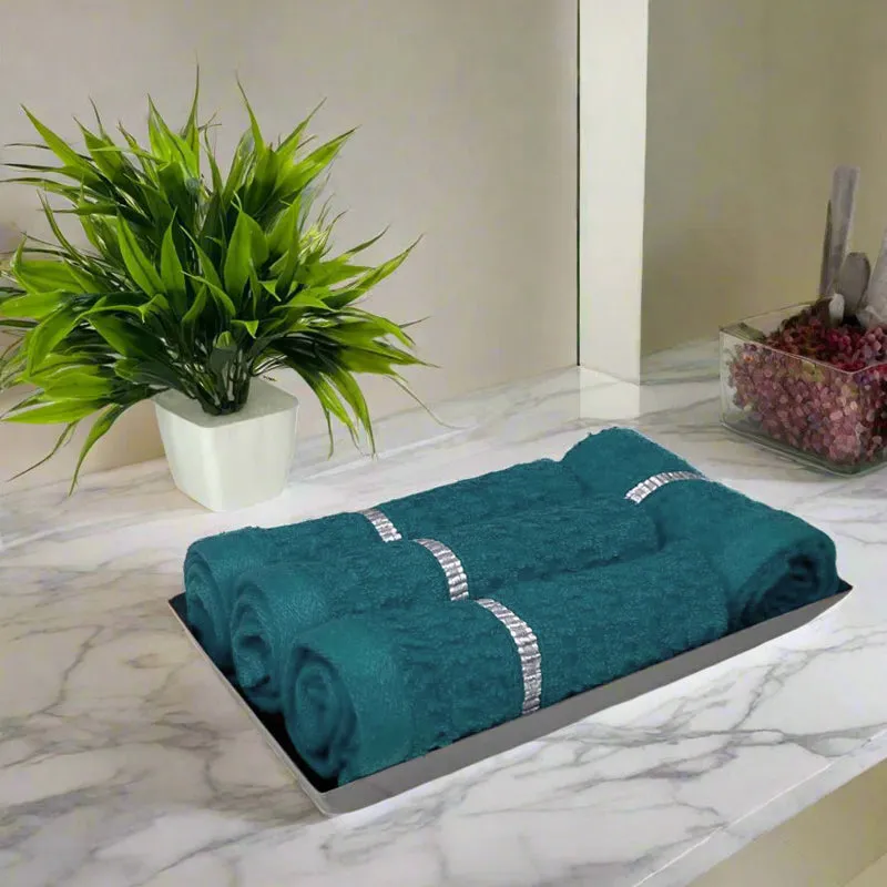 Junia Face Towel (Teal Blue) - Set Of Four media 1