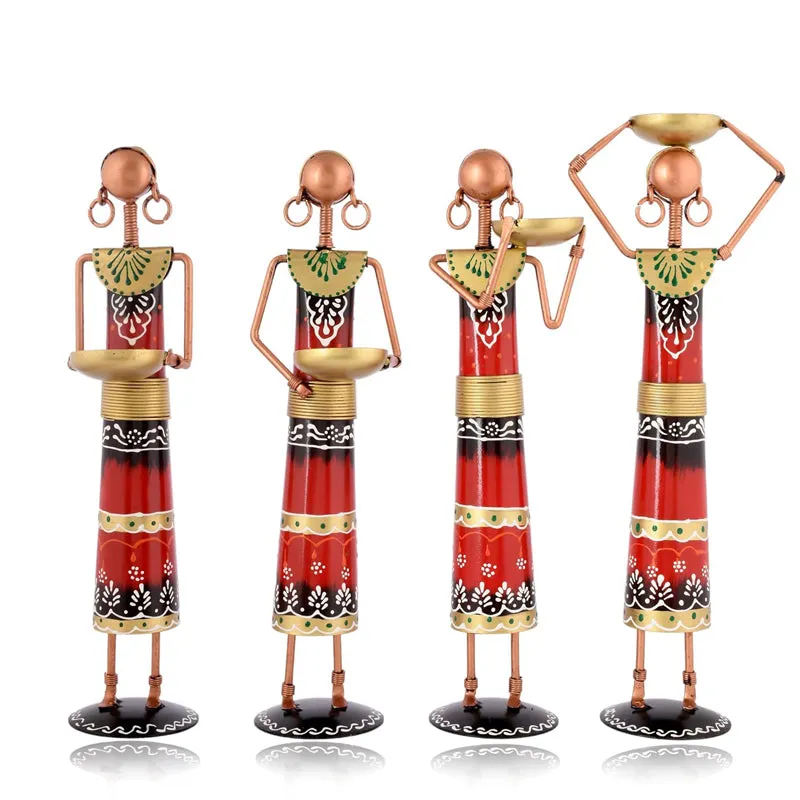 Tribal Ladies Showpiece - Set Of Four media 5