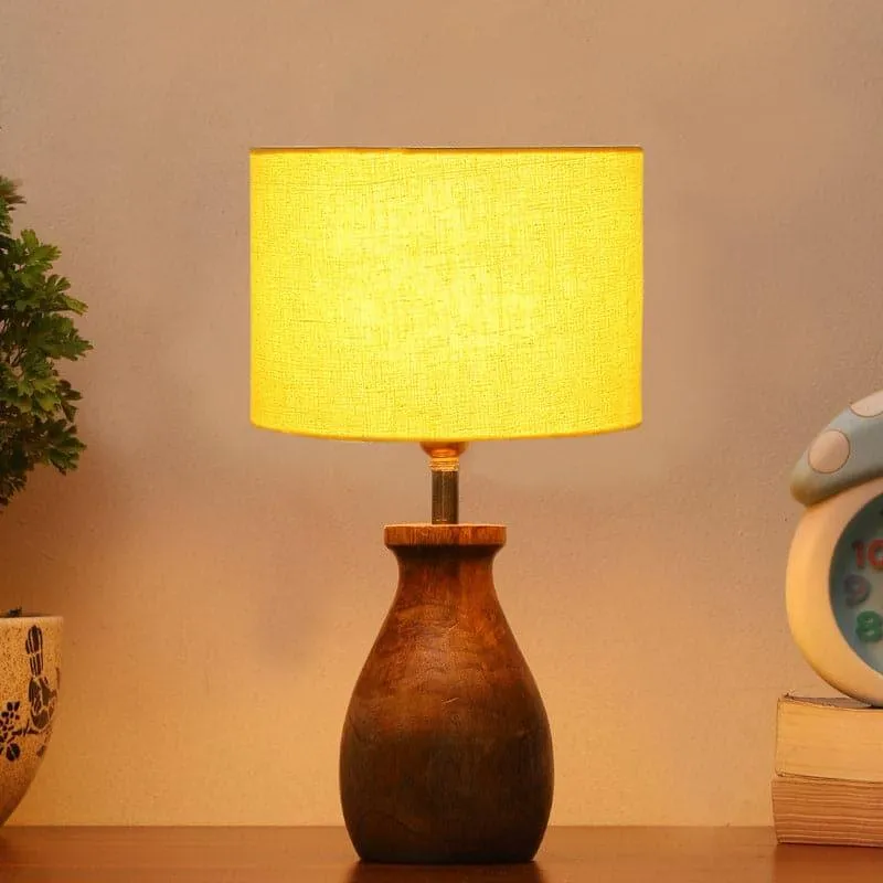 Sheldo Fabric Table Lamp - Yellow,Brown media 1