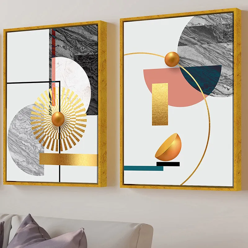 Blocked Abstraction Wall Art - Set Of Two media 4