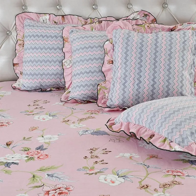 Magma Frilled Floral Microfiber Bedding Set - Five Piece Set media 4
