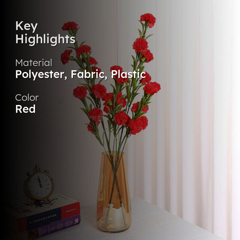 Everlin Artificial Chrysanthemum (Red) - Set Of Two media 2