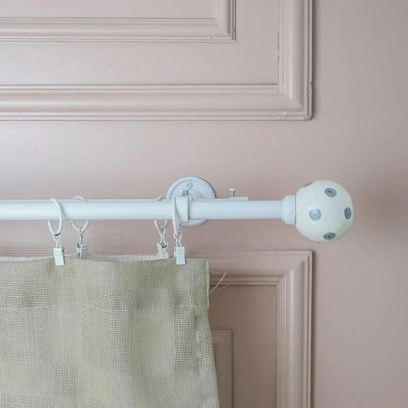 Polka Duo Extendable 1" Double Curtain Rods With Round Finial & Brackets media 3