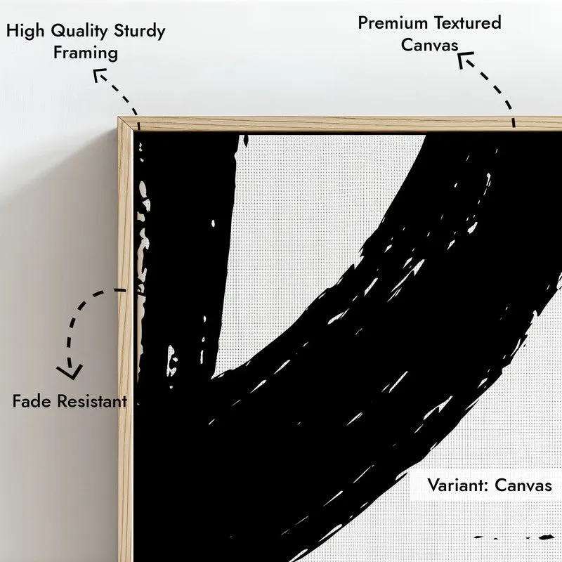 Strokes Of Shadow Framed Canvas Archival Canvas Wall Painting - Natural Brown Frame media 5