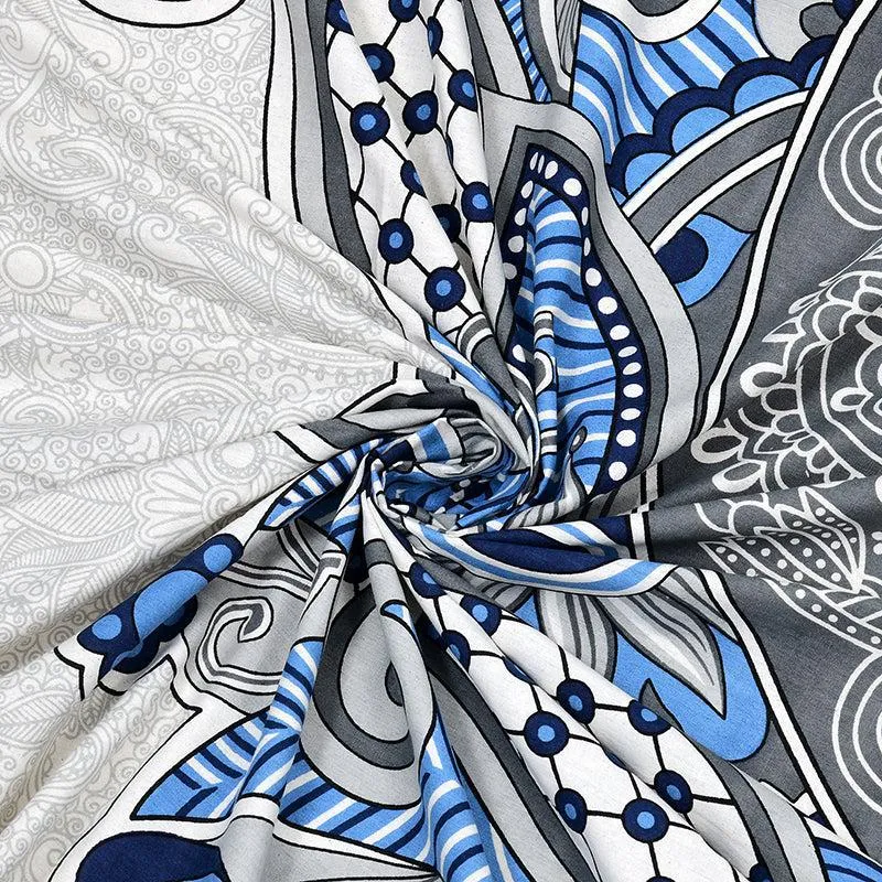 Padmini Pride Ethnic Cotton Bedsheet (Blue) - 140 TC media 6