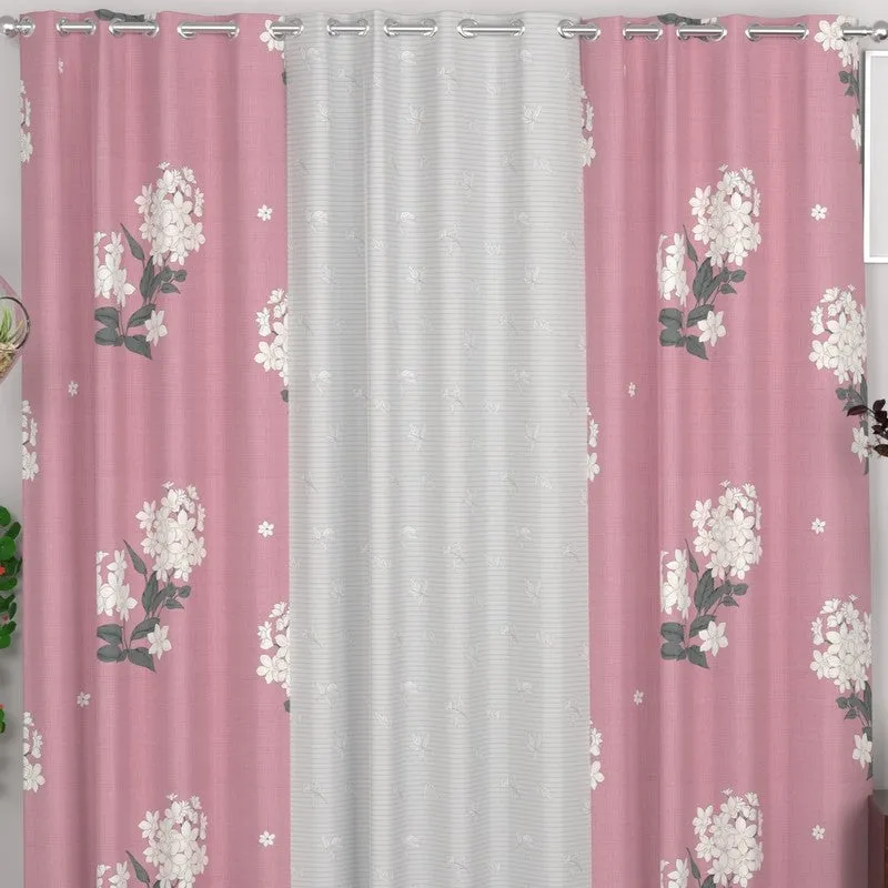 Blue FloraBliss Curtains - Set of Three media 3