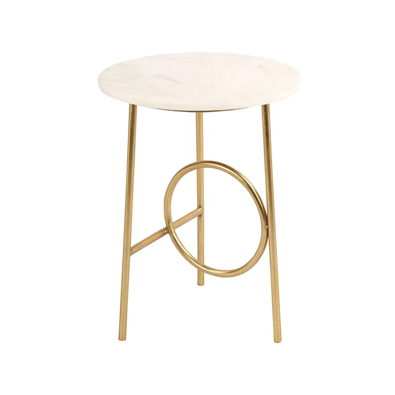 Geometrica Marble & Iron Side Table media 4