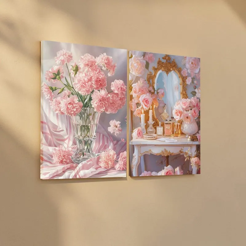 Eternal Flower Canvas Wall Art - Set of Two media 5