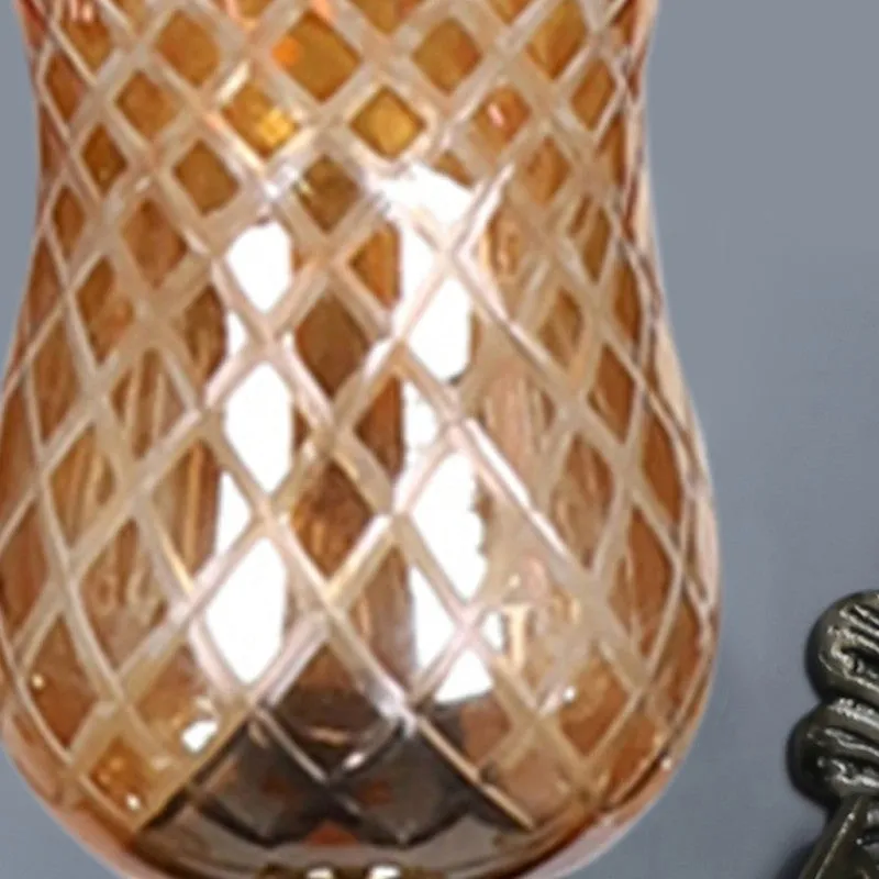 Honey Glow Dual Amber Antique Base Glass Wall Lamp media 7