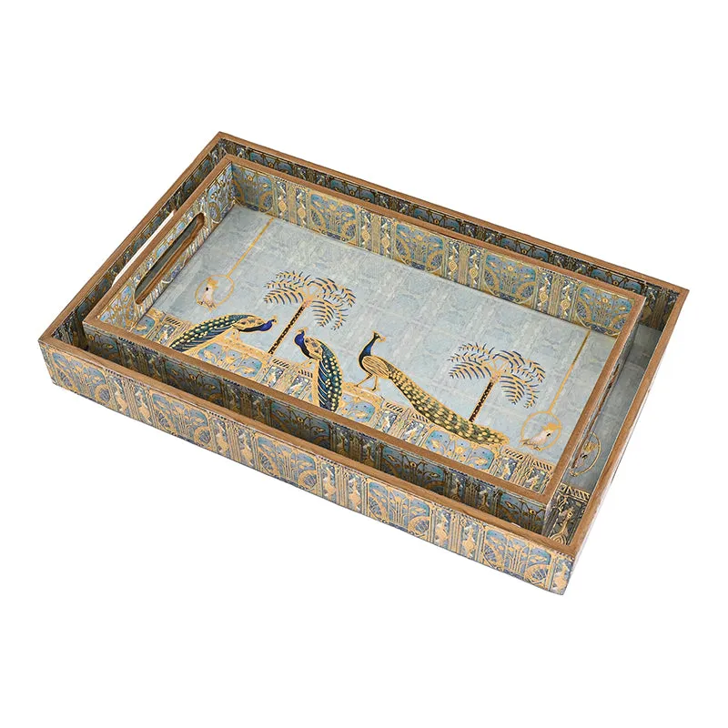 Chitramayi Wood Serving Tray - Set Of Two media 4