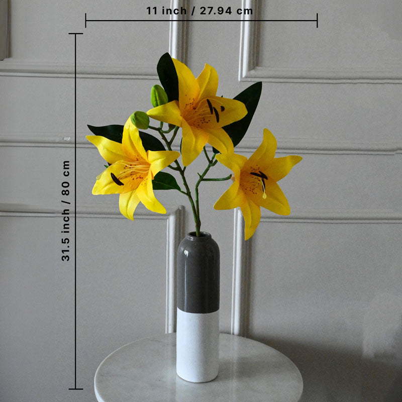 Faux Everlasting Lily Flower Stick - Yellow media 4