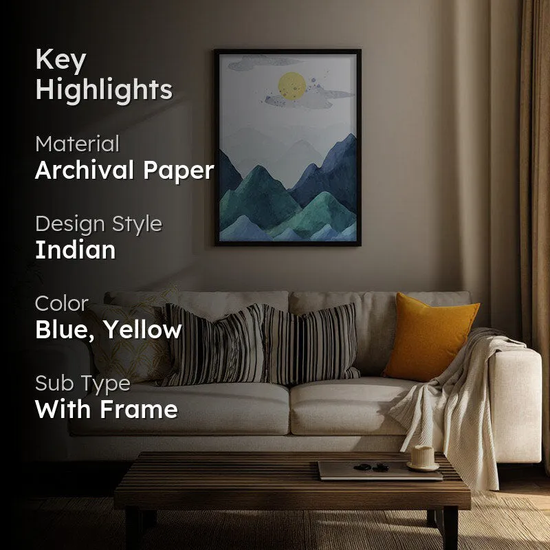 Blue Peaks Archival Paper Wall Art With Frame media 2