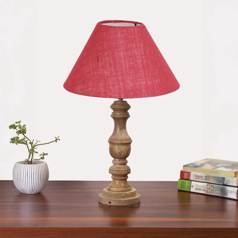 Sienna II Carve Wooden Table Lamp - Pink,Brown media 4
