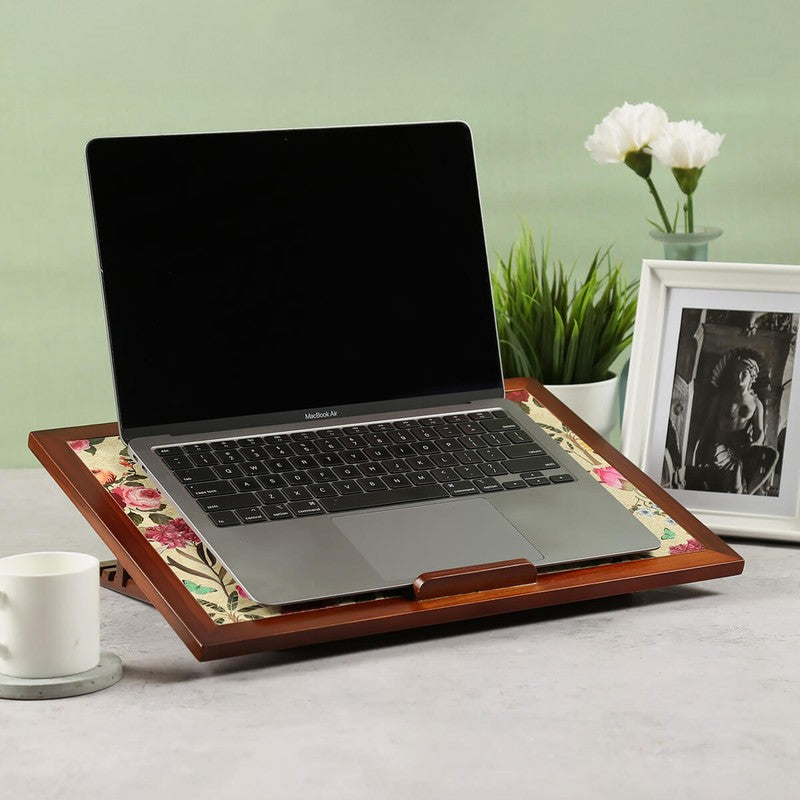 India Circus Teak Wood Bird Land Laptop Table media 3