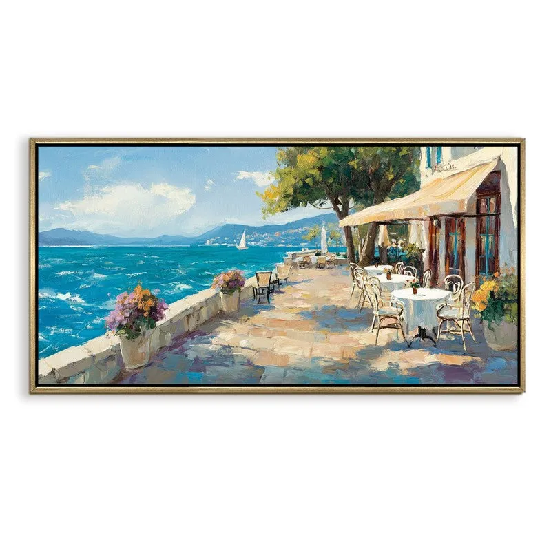 Mediterranean Morning Canvas Wall Painting With Frame media 3