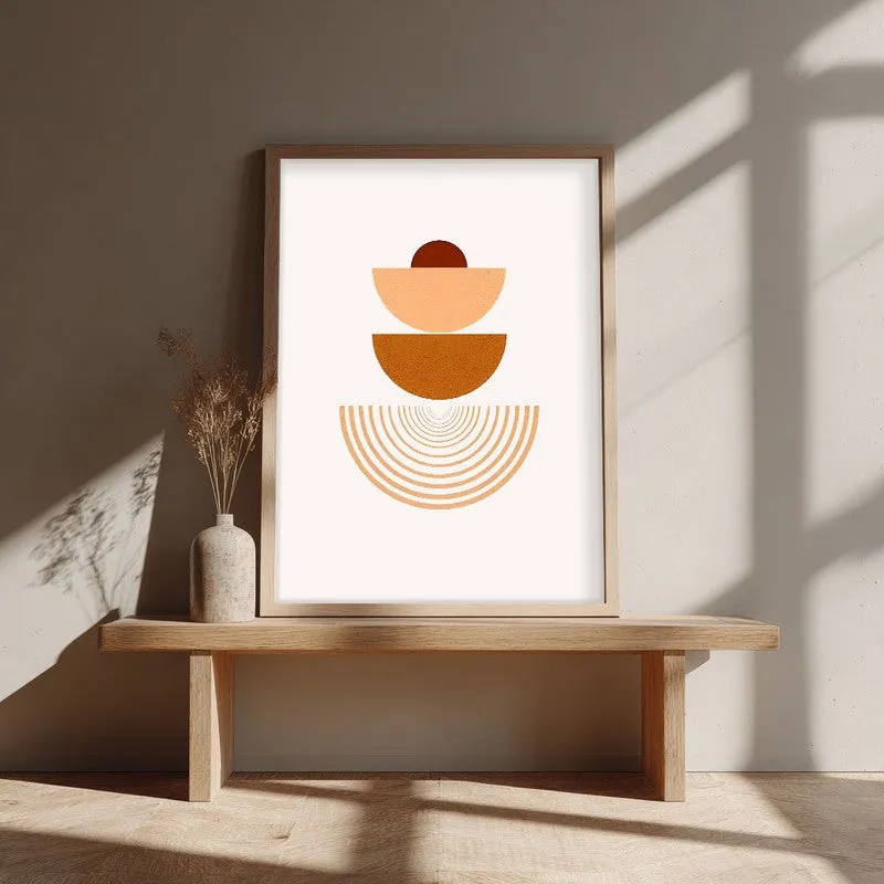 Stacked Serenity Canvas Wall Painting With Brown Frame media 4