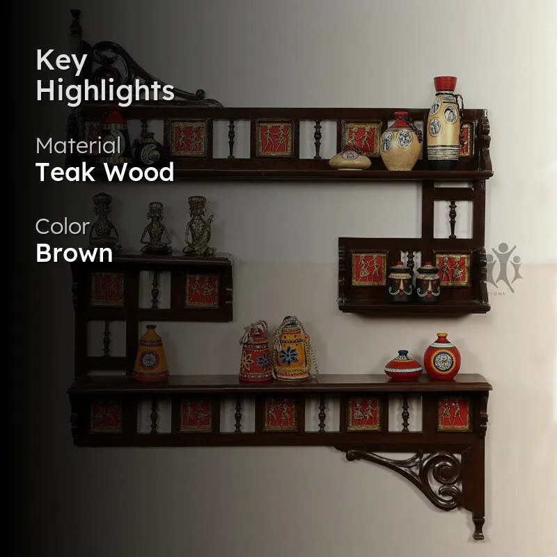 Amber Teak Wood Shelve media 2