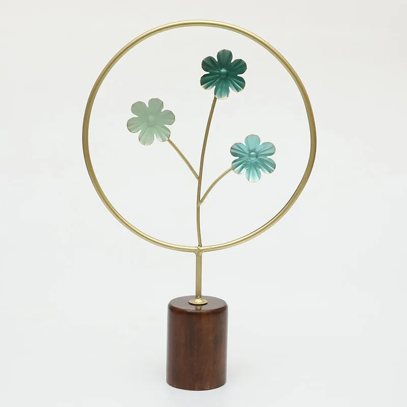 Floral Alchemy Metal & Wood Showpiece media 3