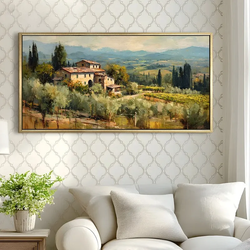 Hillside Estate Canvas Wall Painting With Frame media 4