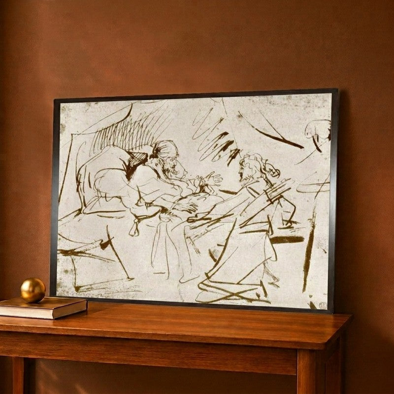 Jacob At Isaac'S Bedside 1913 Canvas Wall Painting - 12 x 9 Inches