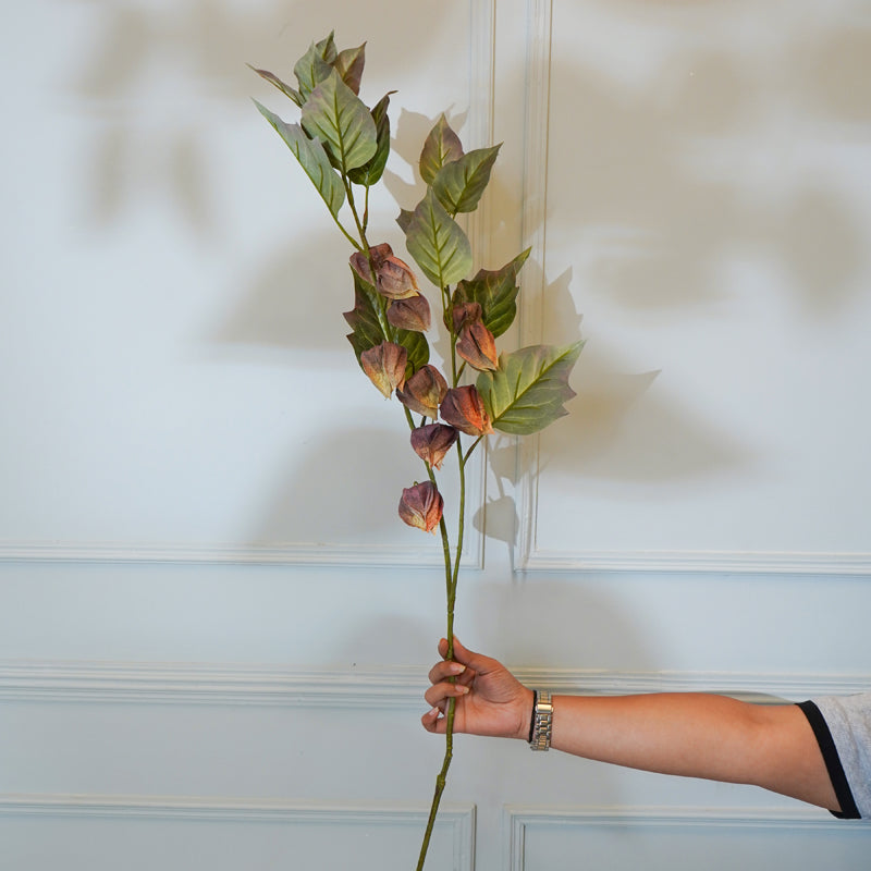Faux Physalis Gooseberry Flower Stick (Brown) - 35 CM