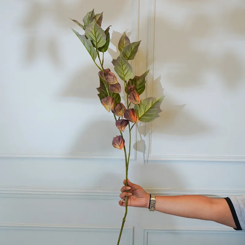 Faux Physalis Gooseberry Flower Stick (Brown) - 35 CM media 1